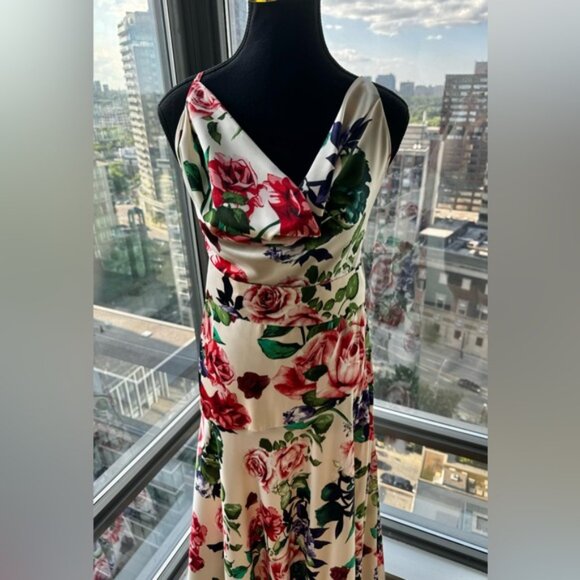 🆕 BRONX & BANCO 🧿 NWOT Leo Floral Print Maxi Gown - Size L / US 8 - Picture 13 of 16